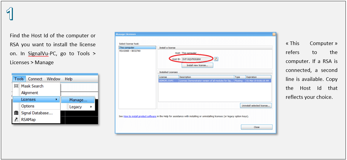 When using SignalVu-PC how do I find my system’s Host ID? | Tektronix