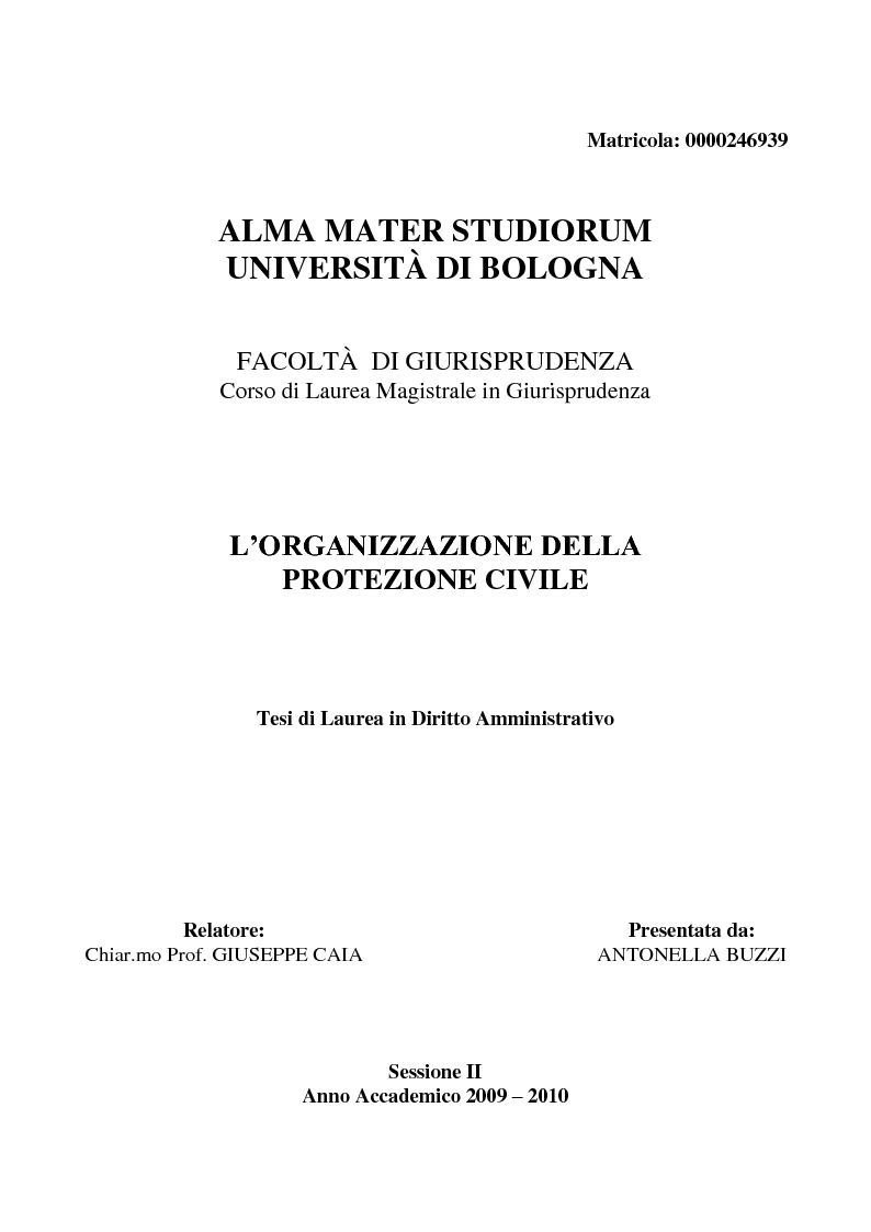 L'organizzazione Della Protezione Civile - Preview - Pagina 1 Di 13 - Tesionline 1123_x_794_png