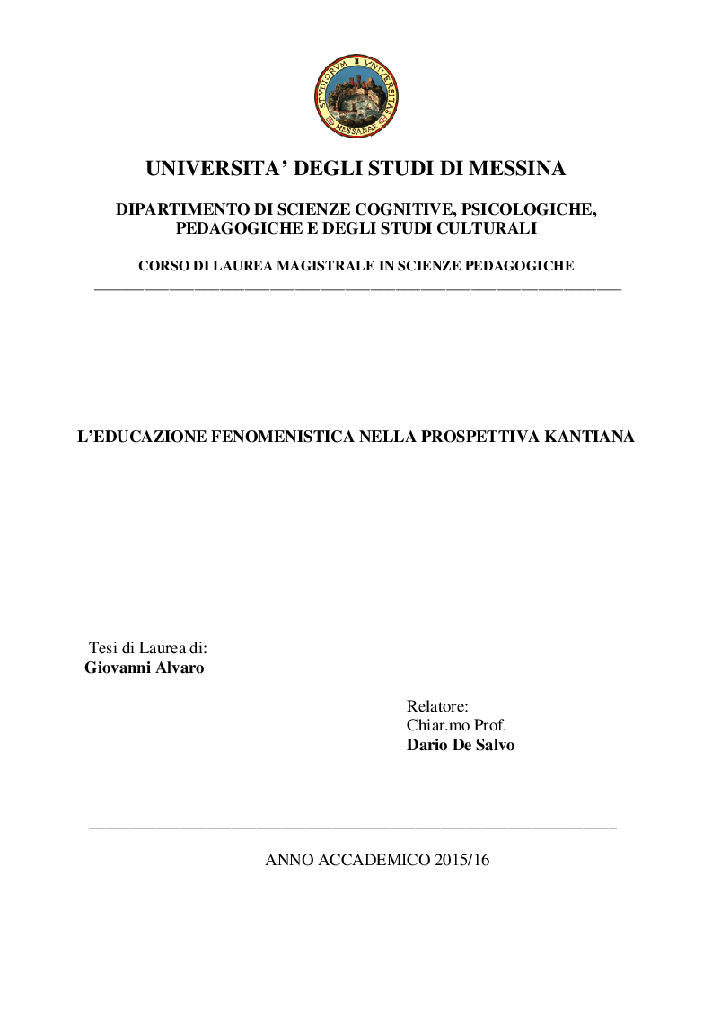 Universita' Degli Studi Di Messina Dipartimento Di Scienze Cognitive - Tesionline 1123_x_793_png