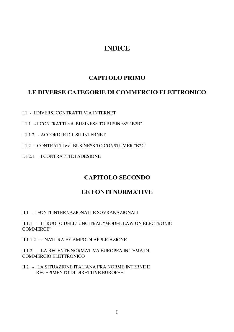 Profili Giuridici Dei Contratti Del Commercio Elettronico: Business To Business E Business To Consumer - Indice - Pagina 1 Di 4 1123_x_793_png