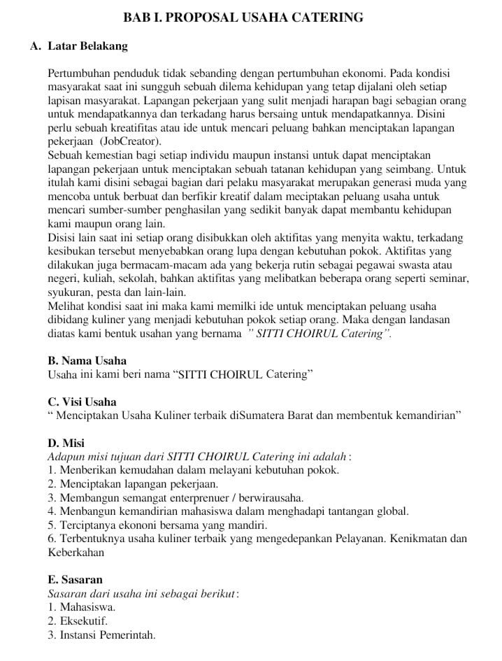 6 Contoh Proposal Usaha Makanan dan Manfaatnya | The Cronut Project