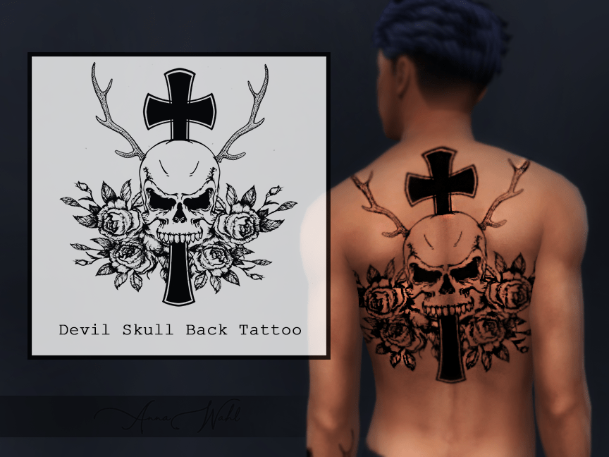 The Sims Resource - Devil Skull Back Tattoo 648_x_864_png
