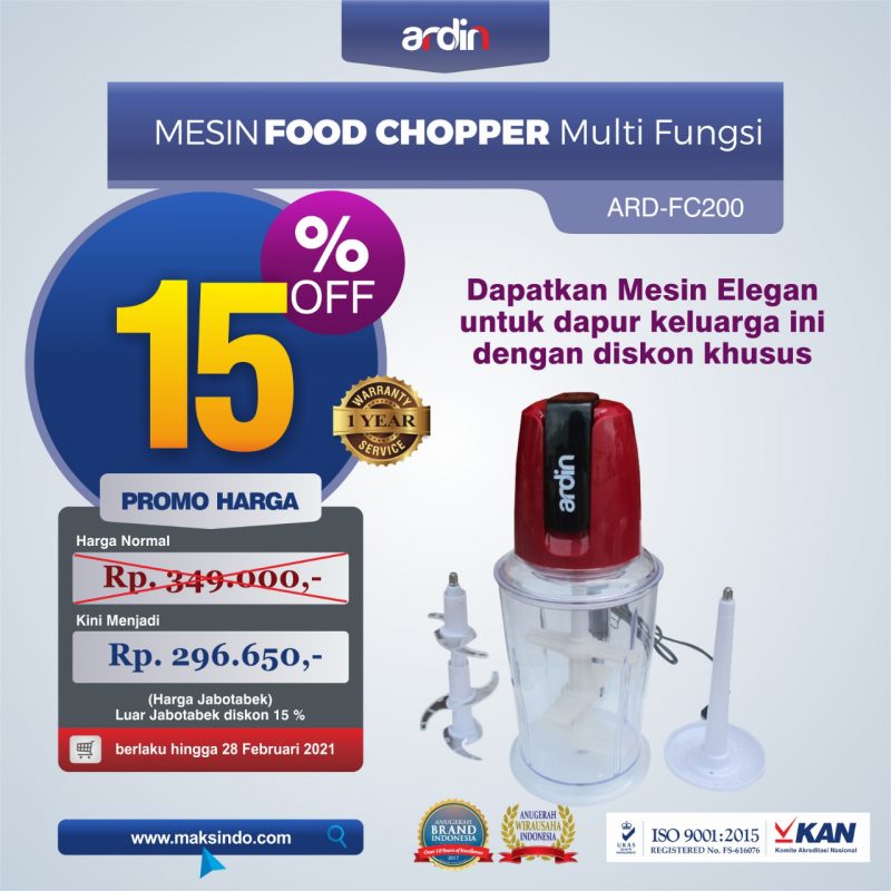 Jual Mesin Food Chopper Ardin Multi Fungsi ARD-FC200 di Mataram - Toko  Mesin Maksindo Mataram Lombok