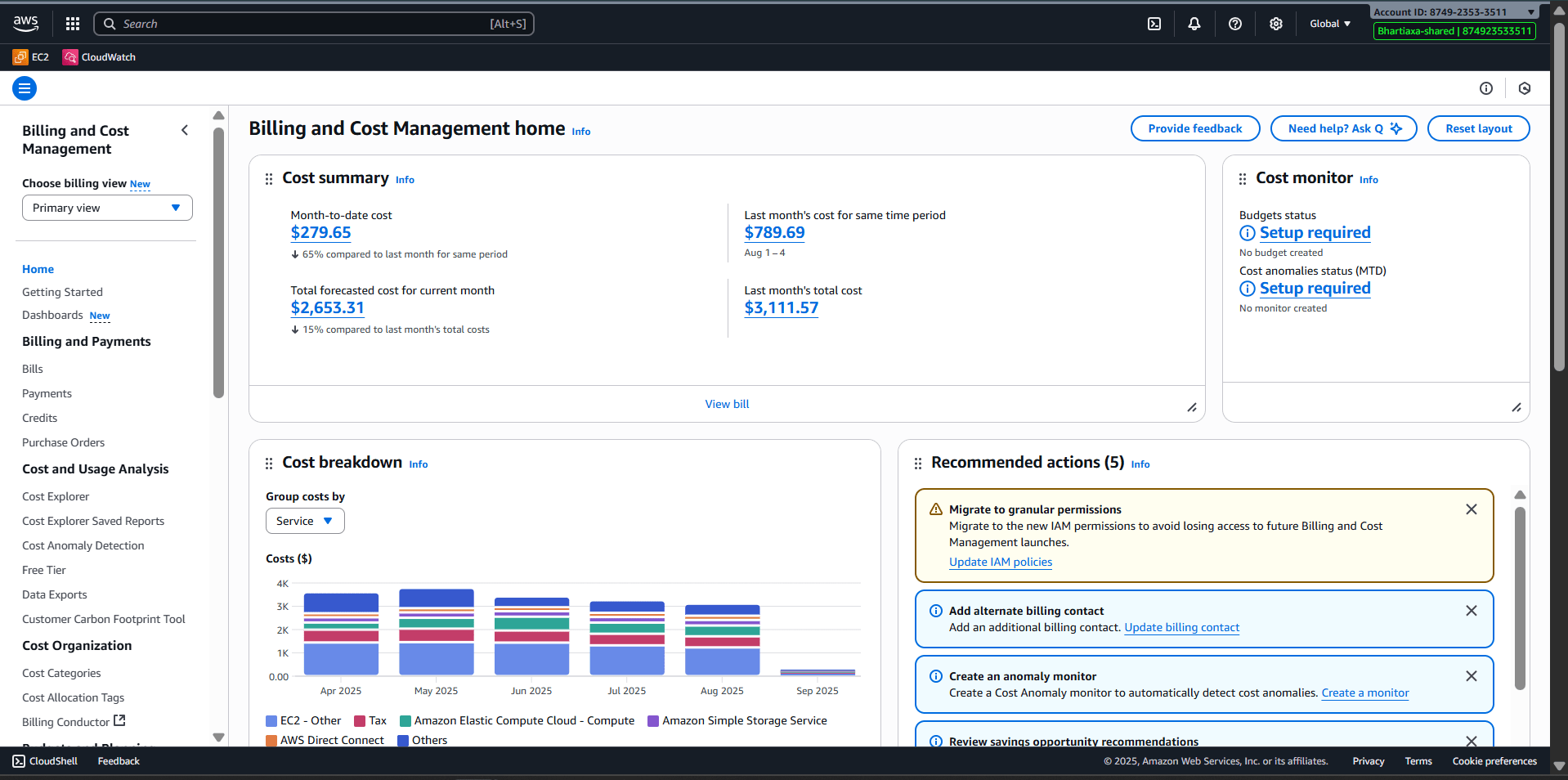 Facturation AWS et gestion des coûts