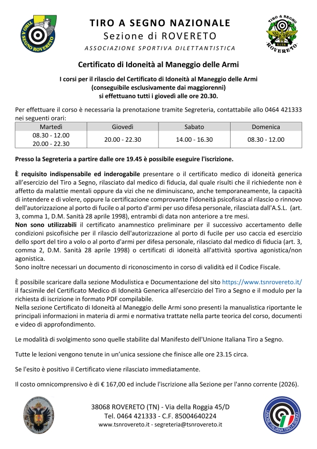 Tiro A Segno Nazionale - Sezione Di Rovereto - Home Page 877_x_620_jpg