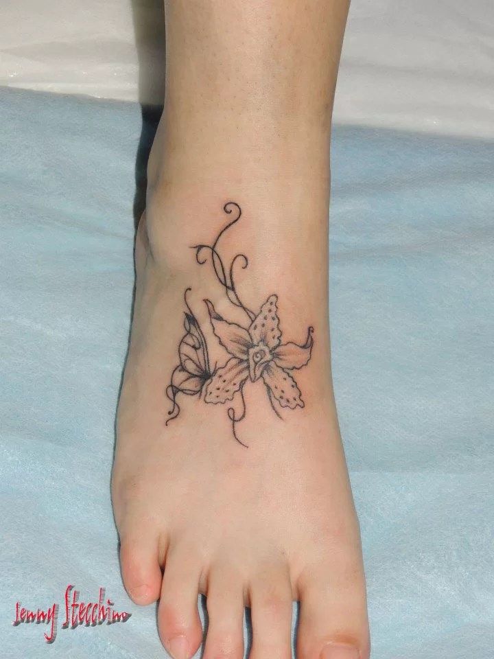 Orchidea Con Farfalla - Tuttotattoo.com 960_x_720_jpg