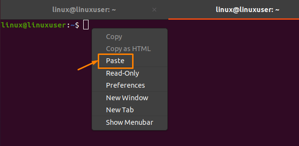 How To Copy And Paste In Ubuntu 2 Graphical user interface description automatically generated with medium confidence