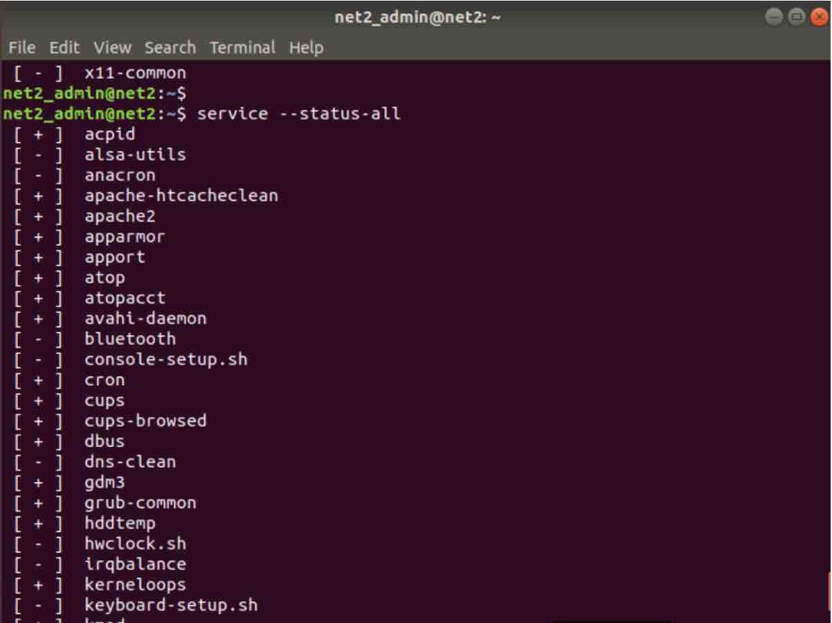 How To Manage Ubuntu Boot Services: List, Start, And Stop Systemd Services At Startup 7 Service --status-all command output