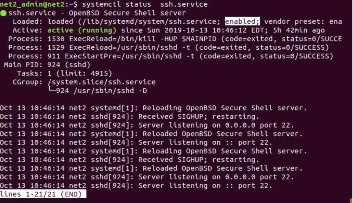 How To Manage Ubuntu Boot Services: List, Start, And Stop Systemd Services At Startup 10 Systemctl status ssh. Service output
