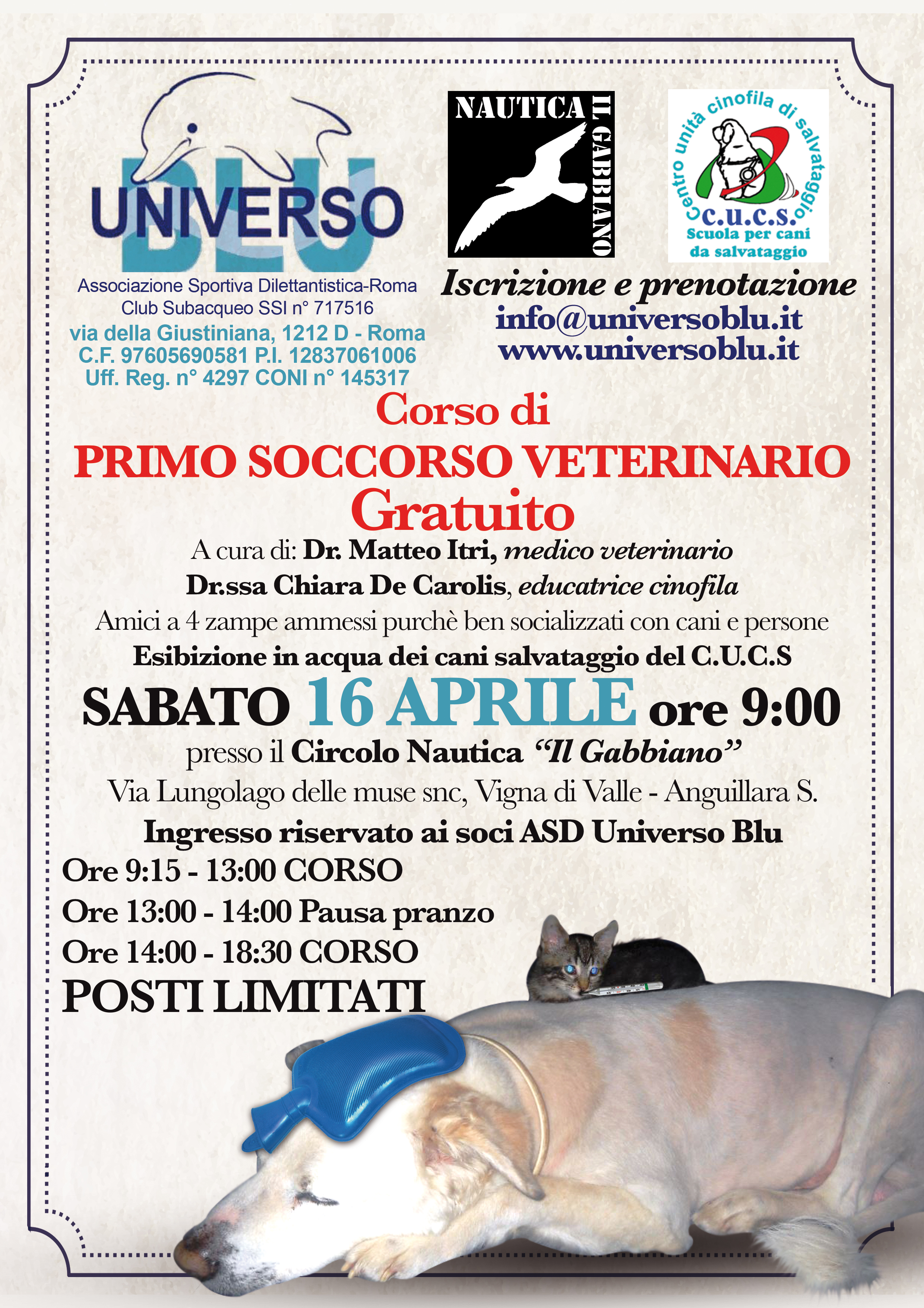 Corso Primo Soccorso Veterinario Gratuito | Asd Universo Blu | Corso Sub A Roma E Bracciano 3508_x_2480_jpg