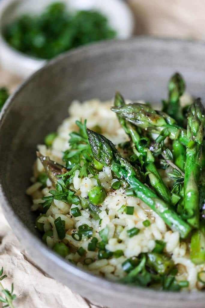Vegan Asparagus Risotto Vibrant Plate