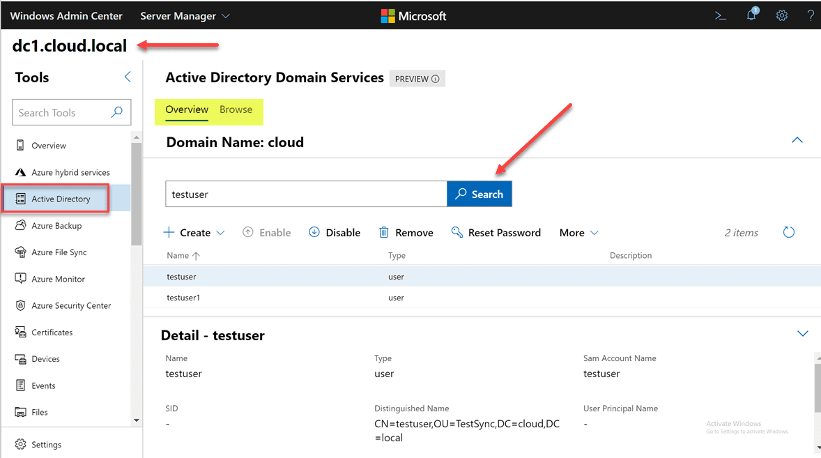Windows Admin Center New Active Directory Extension - Virtualization Howto