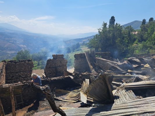 E rëndë në Dibër, digjet stalla e bagëtive me 4 lopë, viça, 55 dele dhe 20 koshere bletë