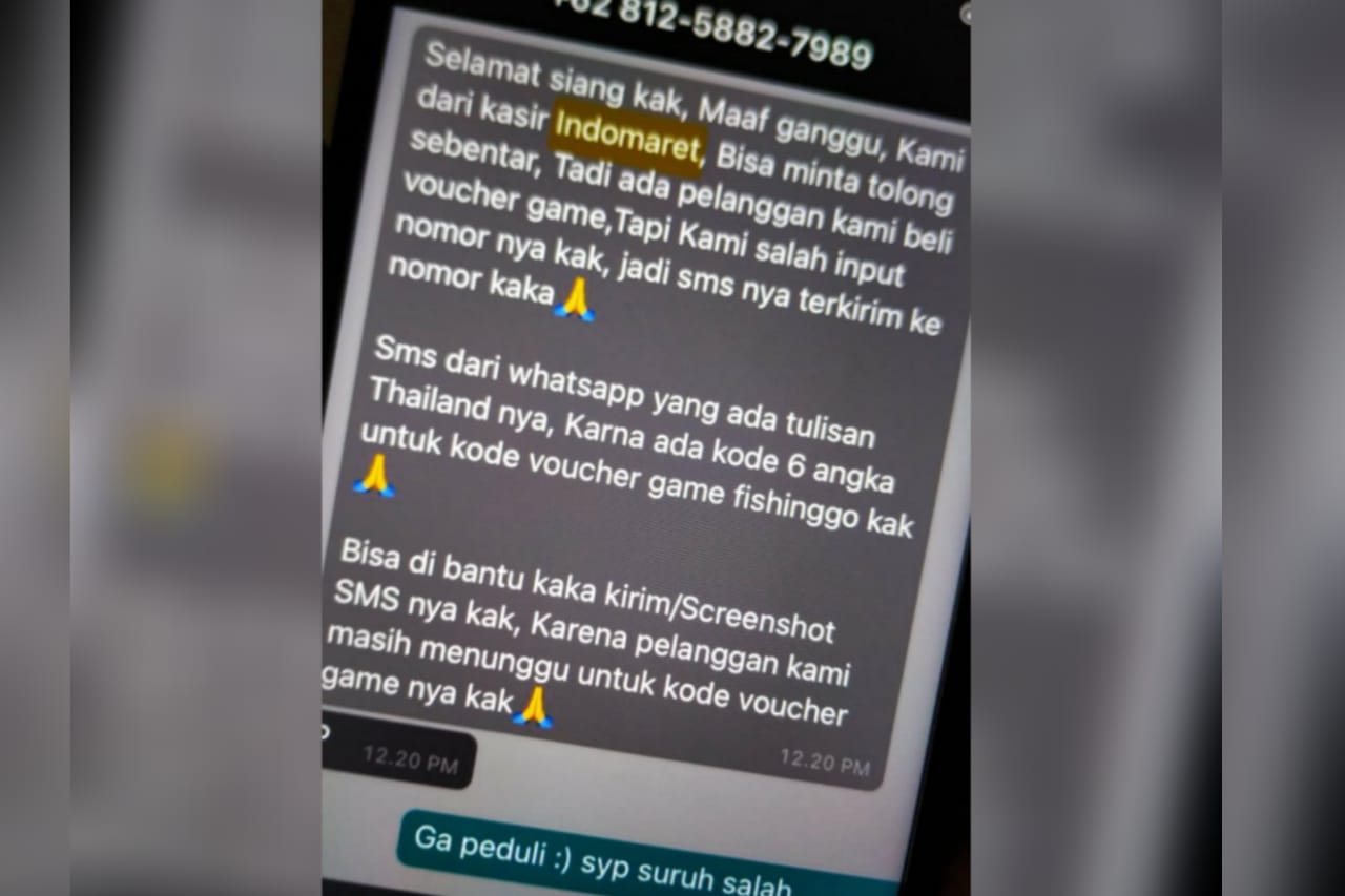 Ramai Chat Modus Penipuan Mengatasnamakan Kasir Indomaret, Kamu Dapat Juga?  - WartaBromo