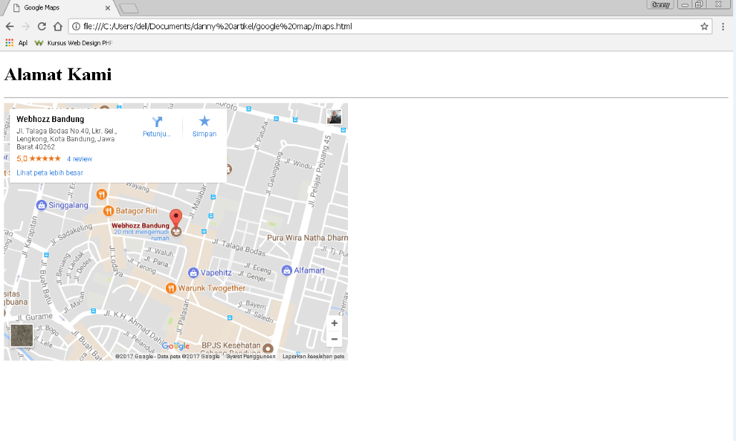 Cara Memasukkan Google Maps ke Dalam File HTML - WebHozz Blog