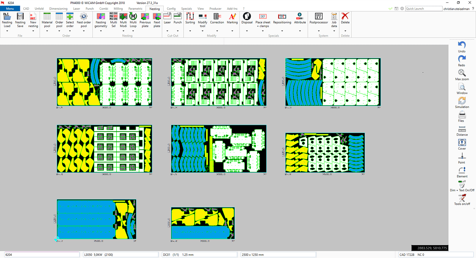 Cad Cam Nesting Software Punching Lasering Cutting Bending Wicam