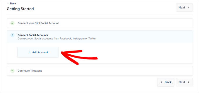 Add account in ClickSocial Add account in ClickSocial