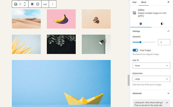 Gallery block example Gallery block example