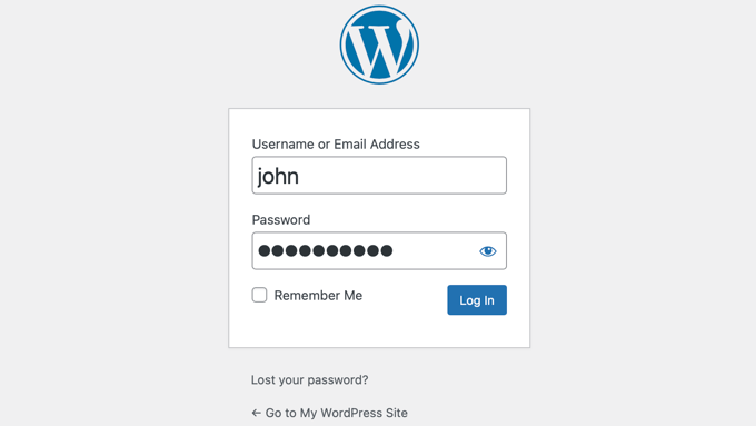 loginscreen WordPress Login Screen