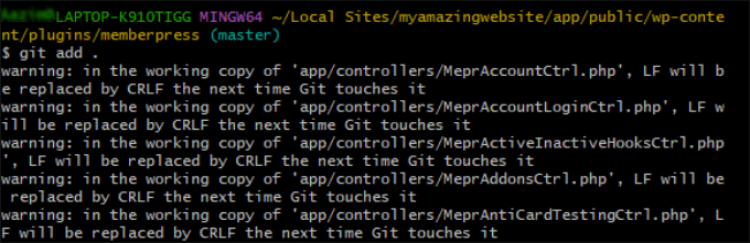 Enter git add command Enter git add command