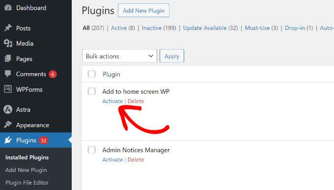 Activate a plugin Activate a plugin