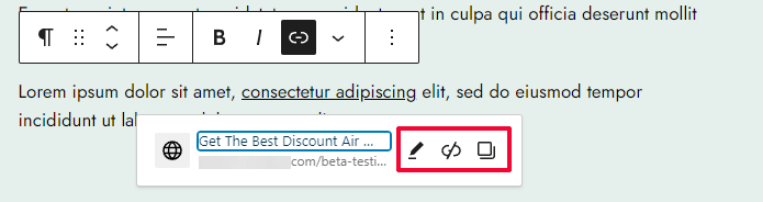 Link actions Link actions