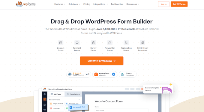 WPForms website WPForms website