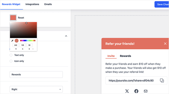 Customize the RewardsWP widget Customize the RewardsWP widget