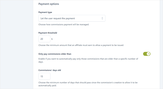 YITH WooCommerce Affiliates payment options YITH WooCommerce Affiliates payment options