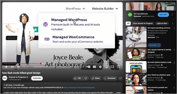 Answer in Progress video where they were sponsored by Hostinger Answer in Progress video where they were sponsored by Hostinger
