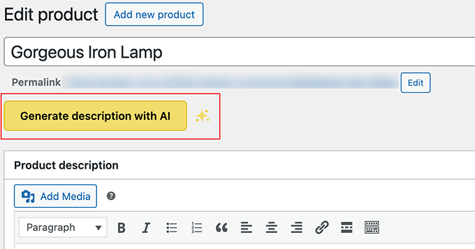 Click Generate With AI button Click Generate With AI button
