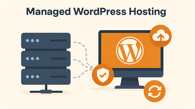 Managed WordPress hosting illustration Managed WordPress hosting illustration