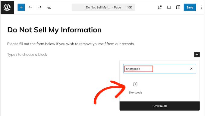 Adding a shortcode block to your WordPress website Adding a shortcode block to your WordPress website