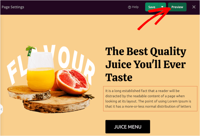 The Preview button in SeedProd The Preview button in SeedProd