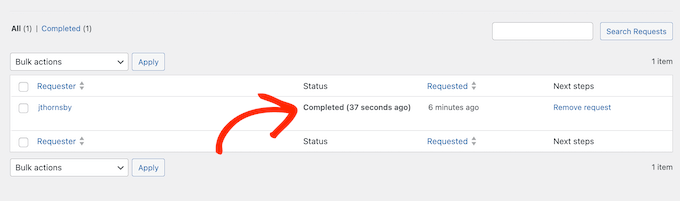 Exporting the user's personal information from WordPress upon request Exporting the user's personal information from WordPress upon request