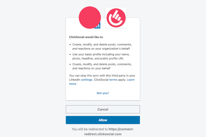 Granting LinkedIn connection permission Granting LinkedIn connection permission
