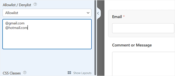 Create an Allowlist in WPForms Create an Allowlist in WPForms