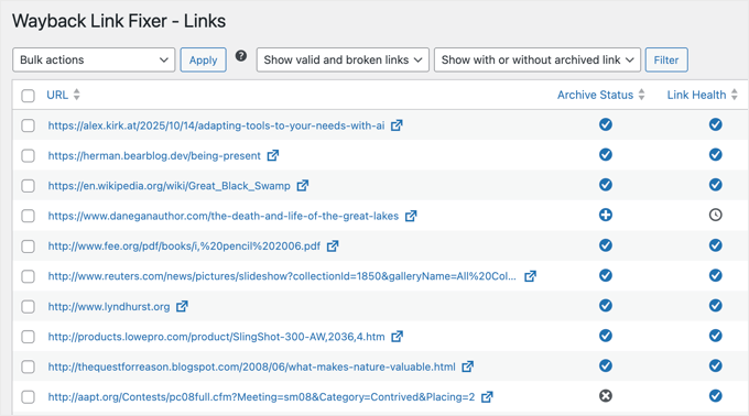 Wayback Link Fixer Links Page Wayback Link Fixer Links Page