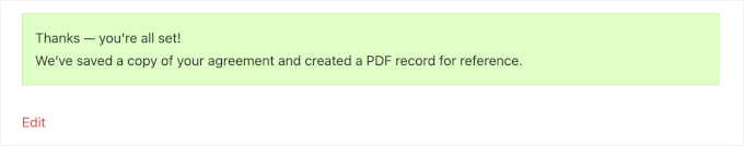 Testing form confirmation Testing form confirmation