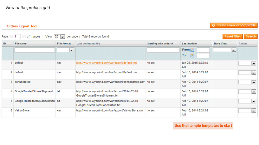 Orders Export Tool - Magento extension