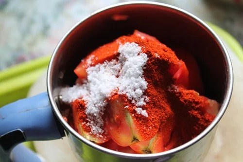 add chilli powder, salt