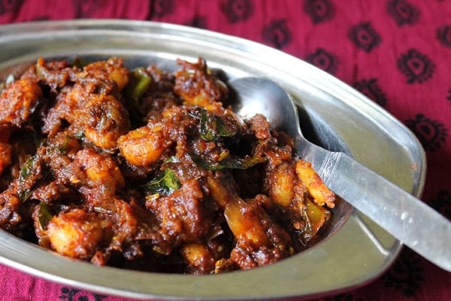 close look of prawn masala