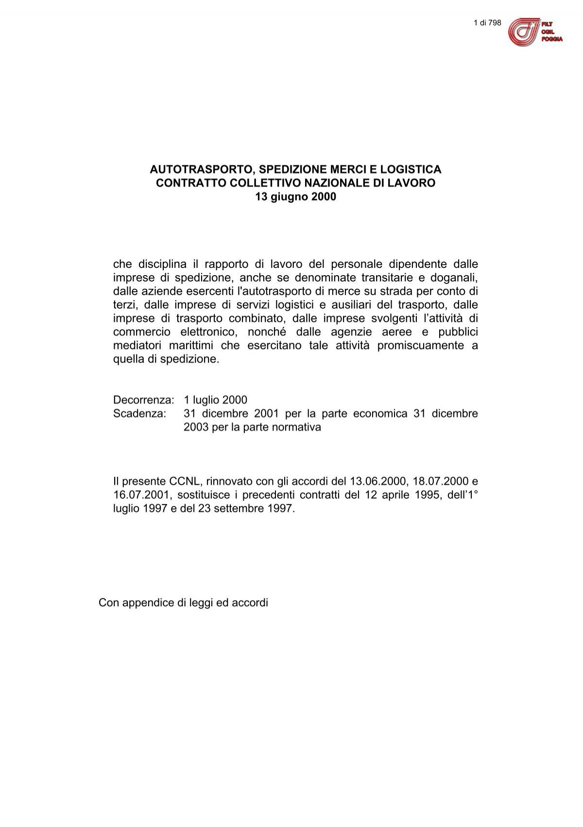 Ccnl Autotrasporto, Spedizioni Merci E Logistica - Filt Cgil Foggia 567_x_400_jpg