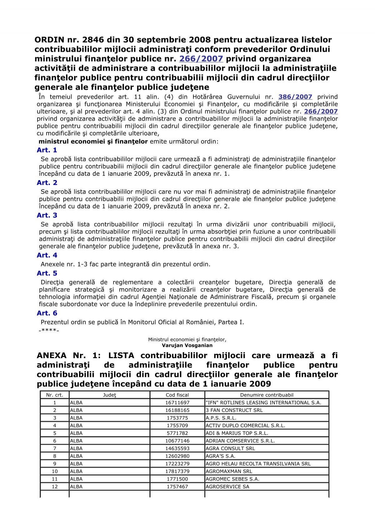 Ordin Nr 2846 Din 30 Septembrie 2008 Pentru Minden S