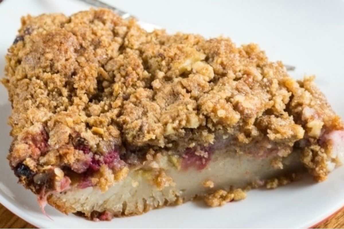 A piece of Bisquick pie on a plate.