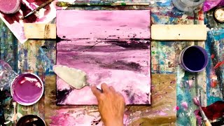 Acryl Fliesstechnik Blumen Abstrakt