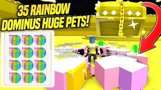 Giveaway Free Golden Dominus Huge Giveaway In Roblox Pet - someone gave me 35 rainbow dominus huge pets in pet simulator insane