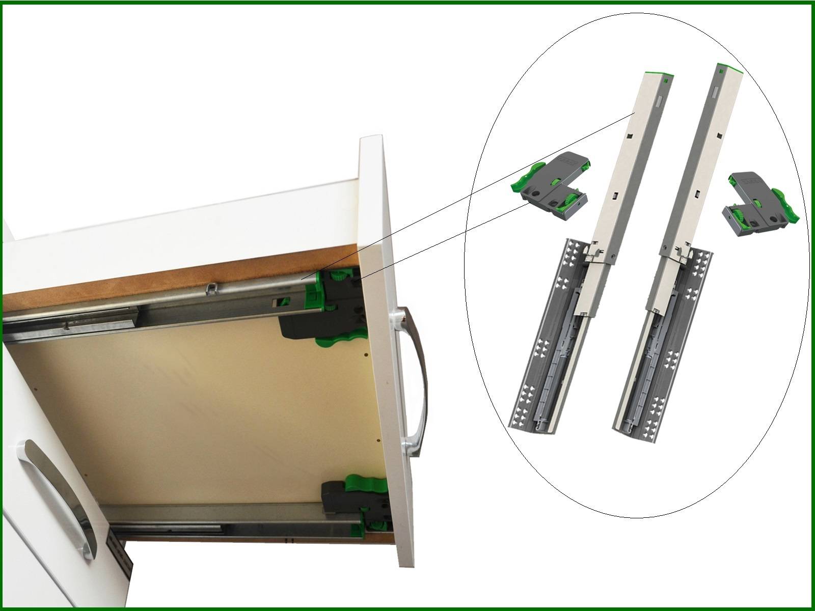 ПАЗ для открывания ящиков снизу фасада