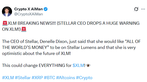 Stellar Lumens attire des capitaux mondiaux alors que la banque américaine déploie l'USDC sur Stellar ; Le PDG discute de l'essor de XLM ⋆ ZyCrypto Stellar Lumens attire des capitaux mondiaux alors que la banque américaine déploie l'USDC sur Stellar ; Le PDG discute de l'essor de XLM ⋆ ZyCrypto